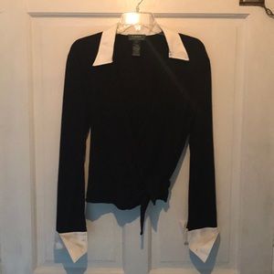 Lauren wrap blouse with French Cuffs.